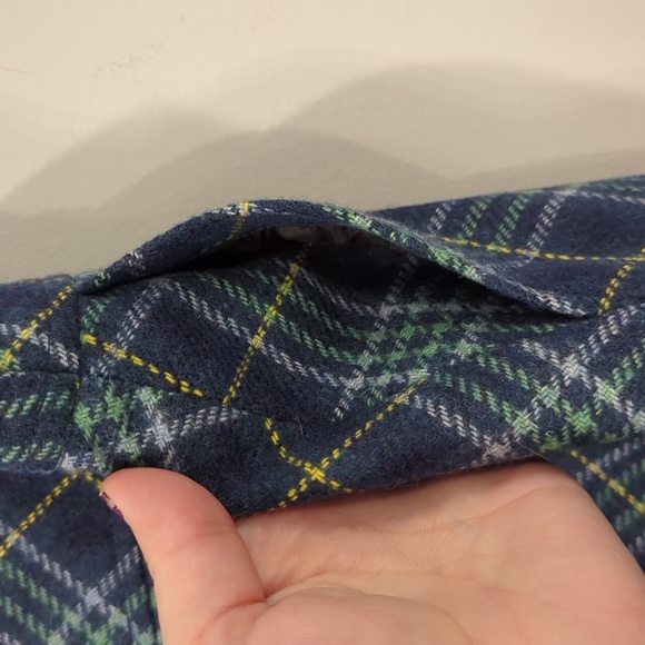 LL Bean Wool Plaid Skirt A-line Blue size 14 Petite - Picture 7 of 12